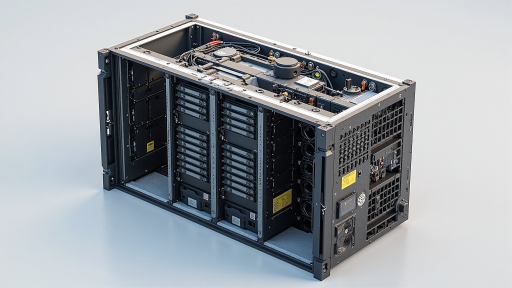 D-390V2高亮度LED显示屏，黑色边框，模块化设计，适用于大型演出舞台背景